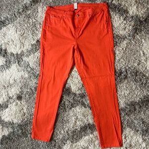 Plus Size Bright Orange Straight Leg Jean